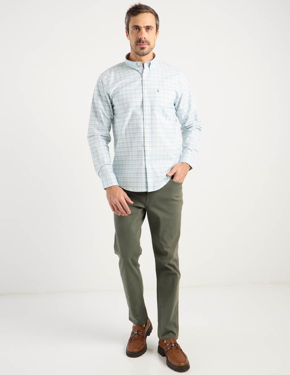 Camisa casual de algodón manga larga para hombre 8
