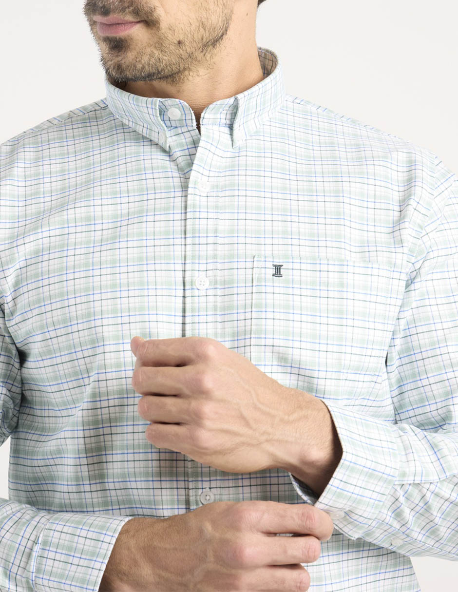 Camisa casual de algodón manga larga para hombre 9