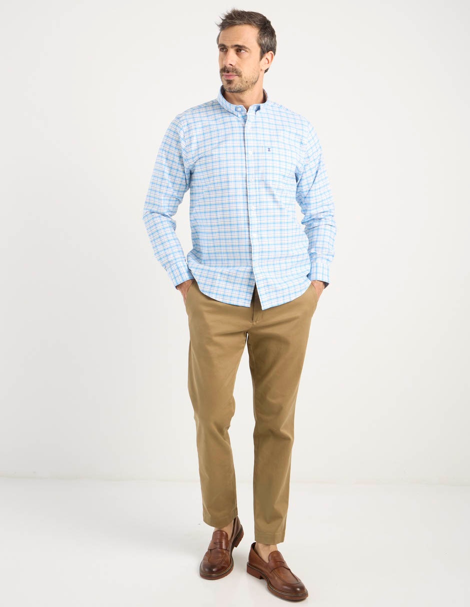 Camisa casual Dioro de algodón manga larga para hombre