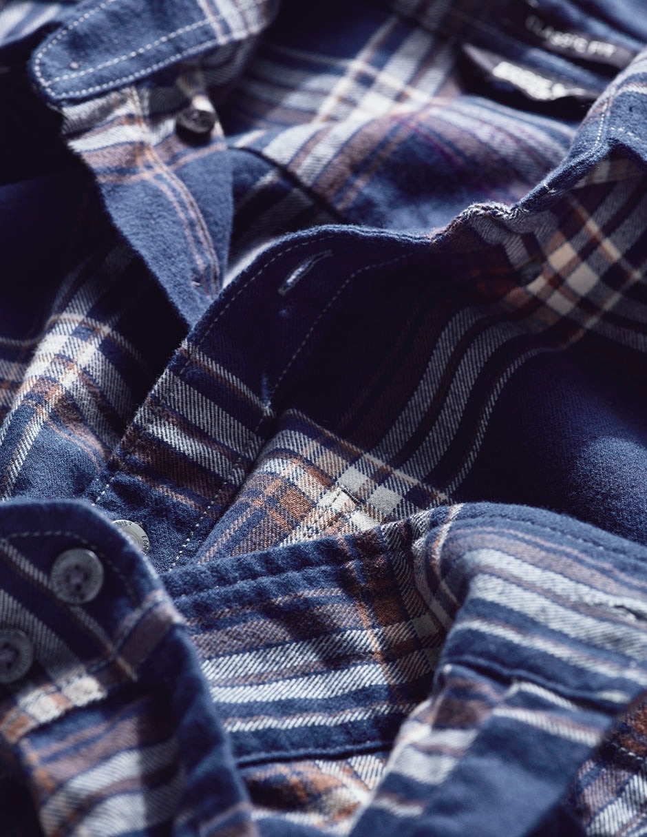 Camisa casual de algodón manga larga para hombre