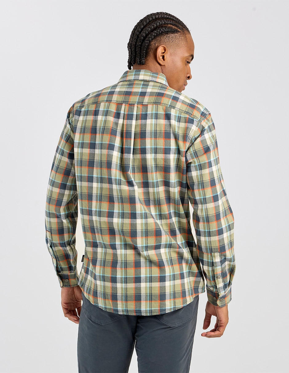 Camisa casual de algodón manga larga para hombre