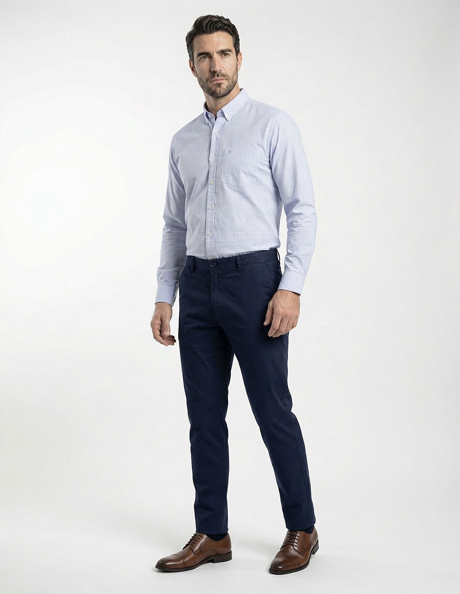 Camisa casual de algodón manga larga para hombre 11