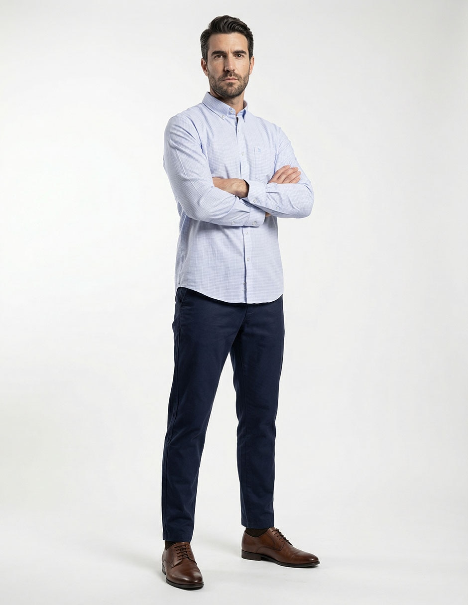 Camisa casual de algodón manga larga para hombre 13