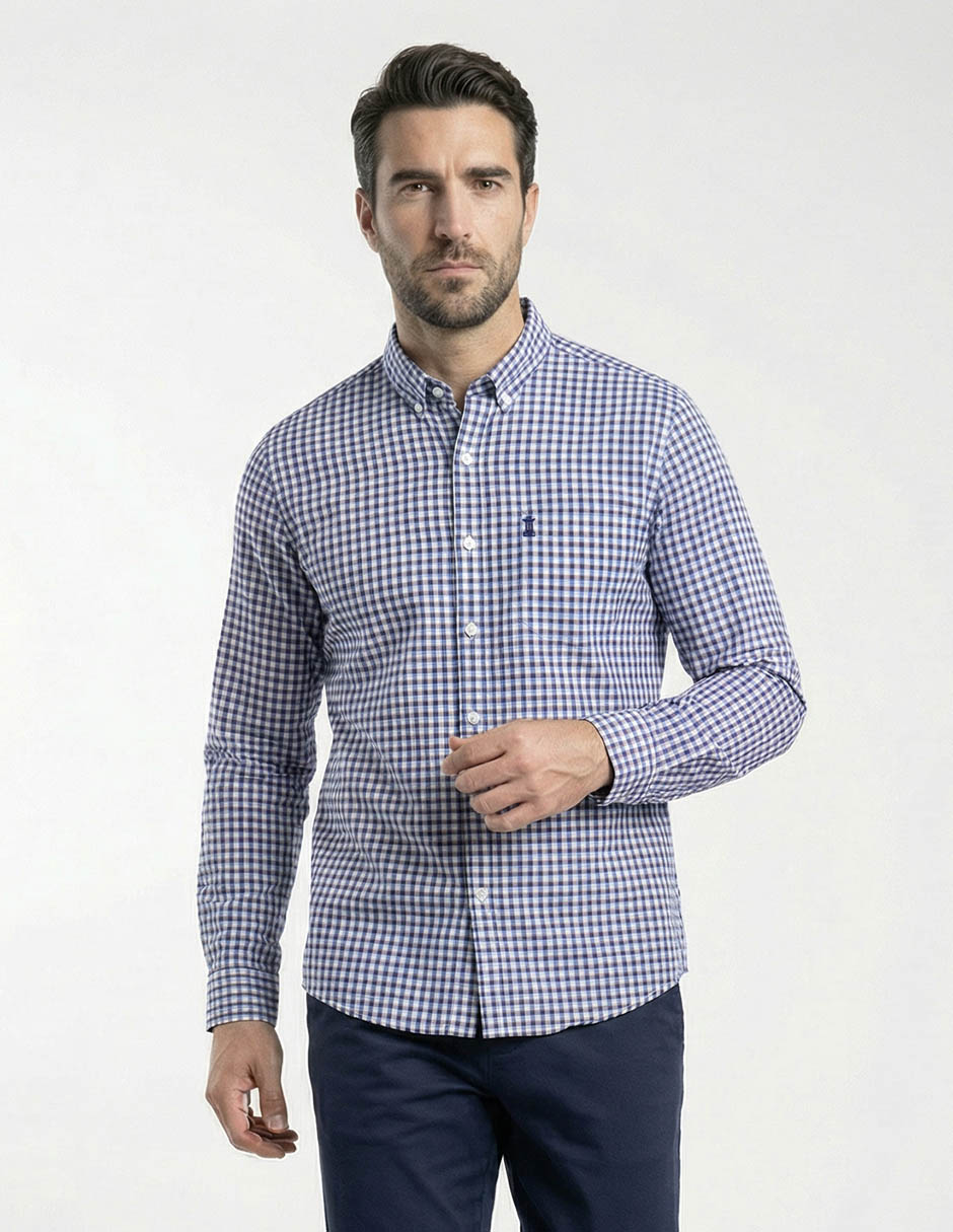 Camisa casual Dioro de algodón manga larga para hombre