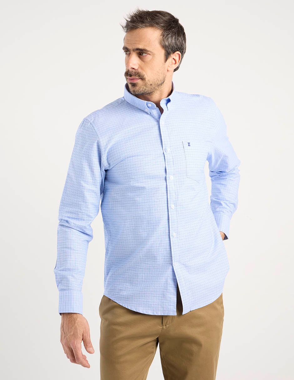 Camisa casual de algodón manga larga para hombre 7