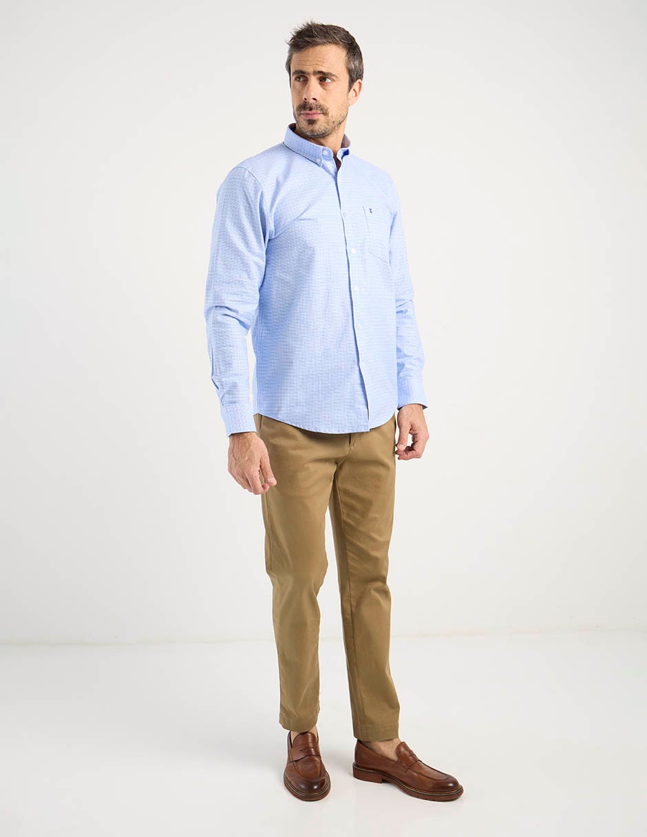 Camisa casual de algodón manga larga para hombre 8