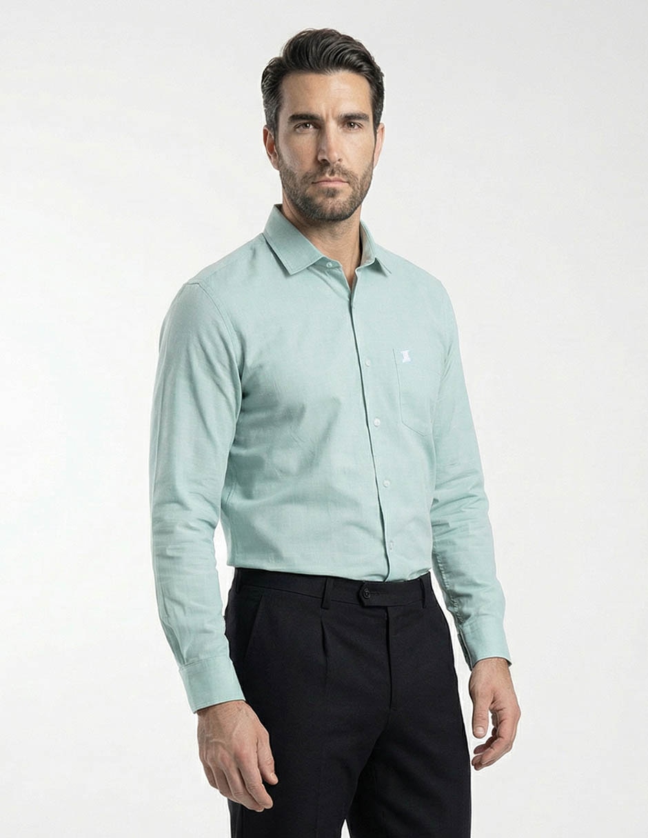 Camisa casual Dioro de algodón manga larga para hombre