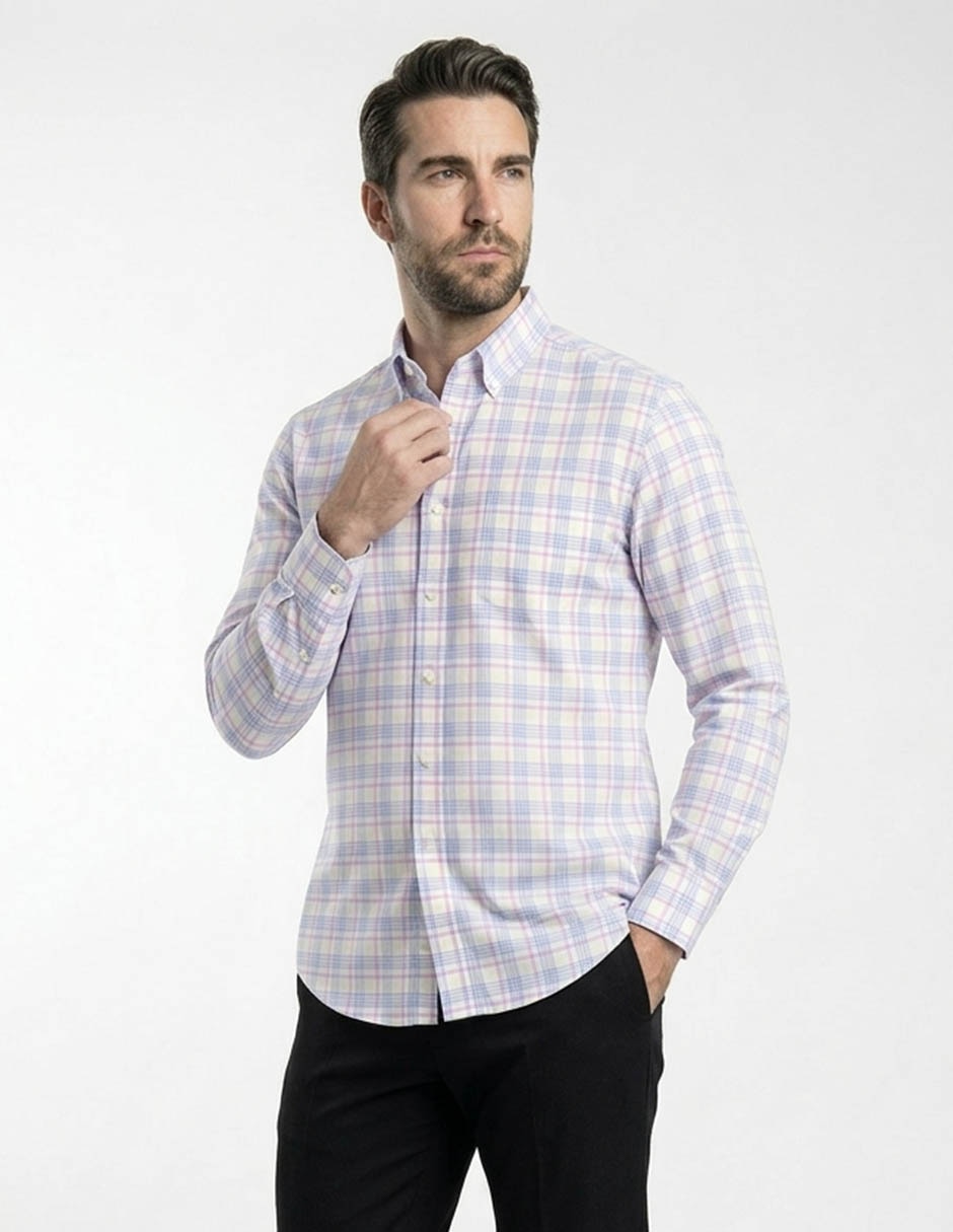 Camisa casual Dioro de algodón manga larga para hombre
