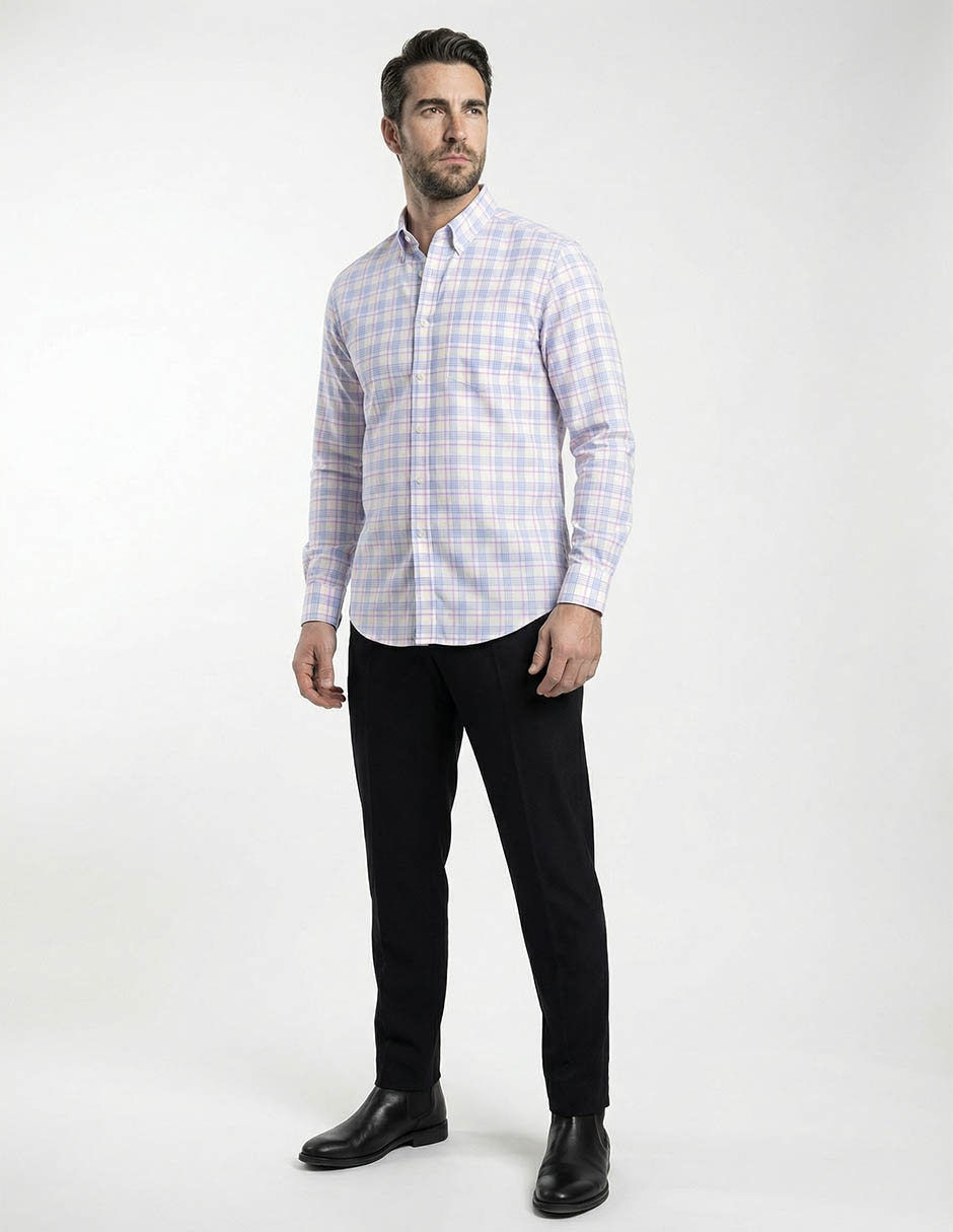 Camisa casual Dioro de algodón manga larga para hombre