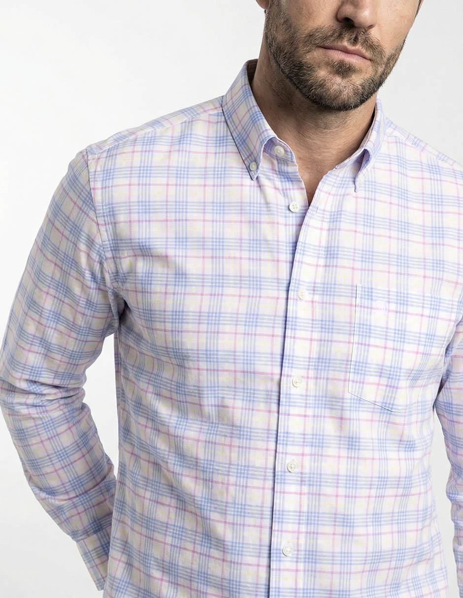 Camisa casual Dioro de algodón manga larga para hombre