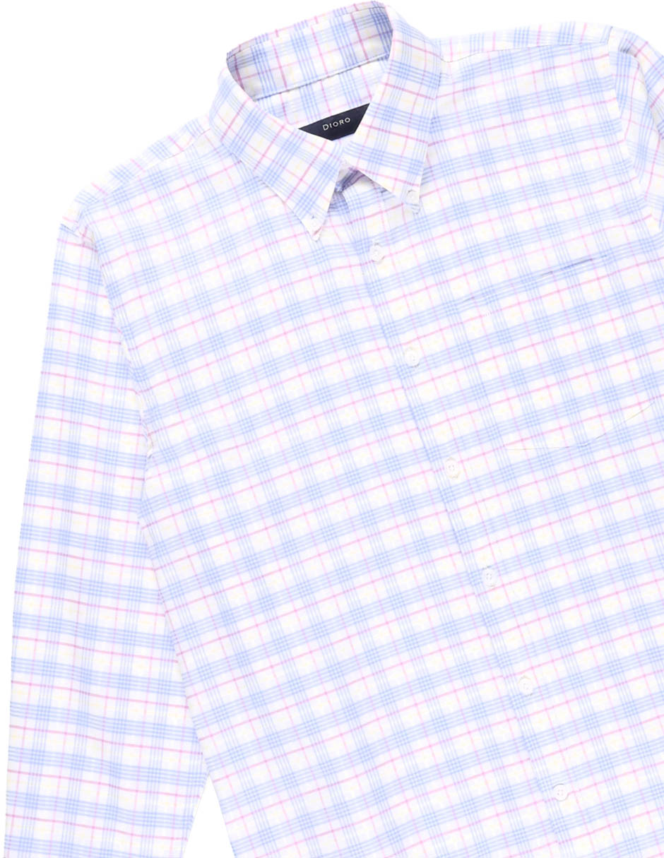 Camisa casual Dioro de algodón manga larga para hombre