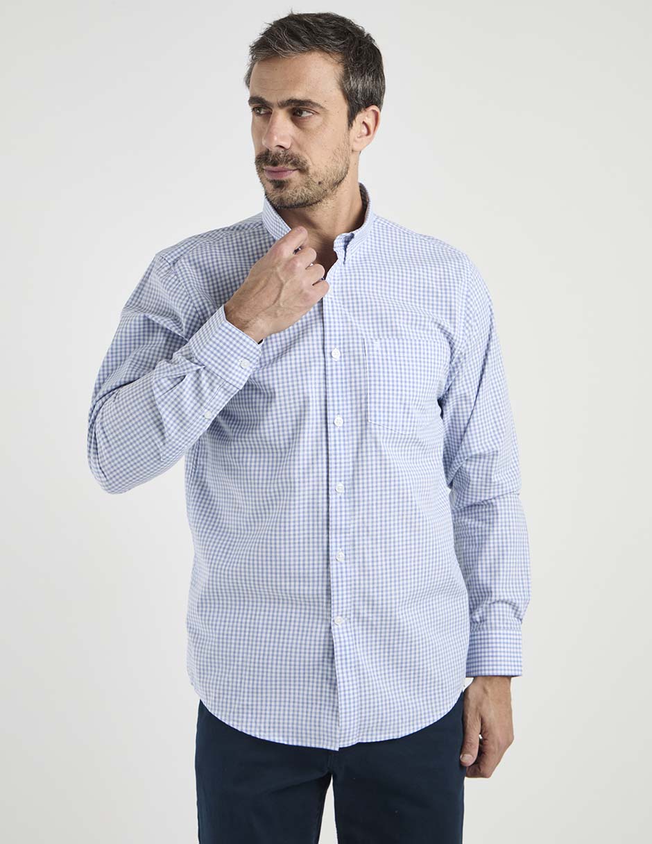 Camisa casual de algodón manga larga para hombre 1