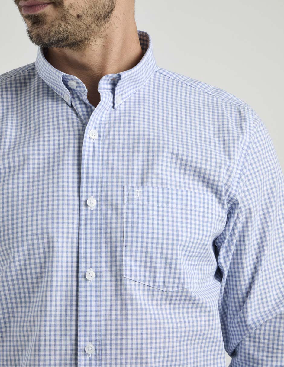 Camisa casual de algodón manga larga para hombre 8