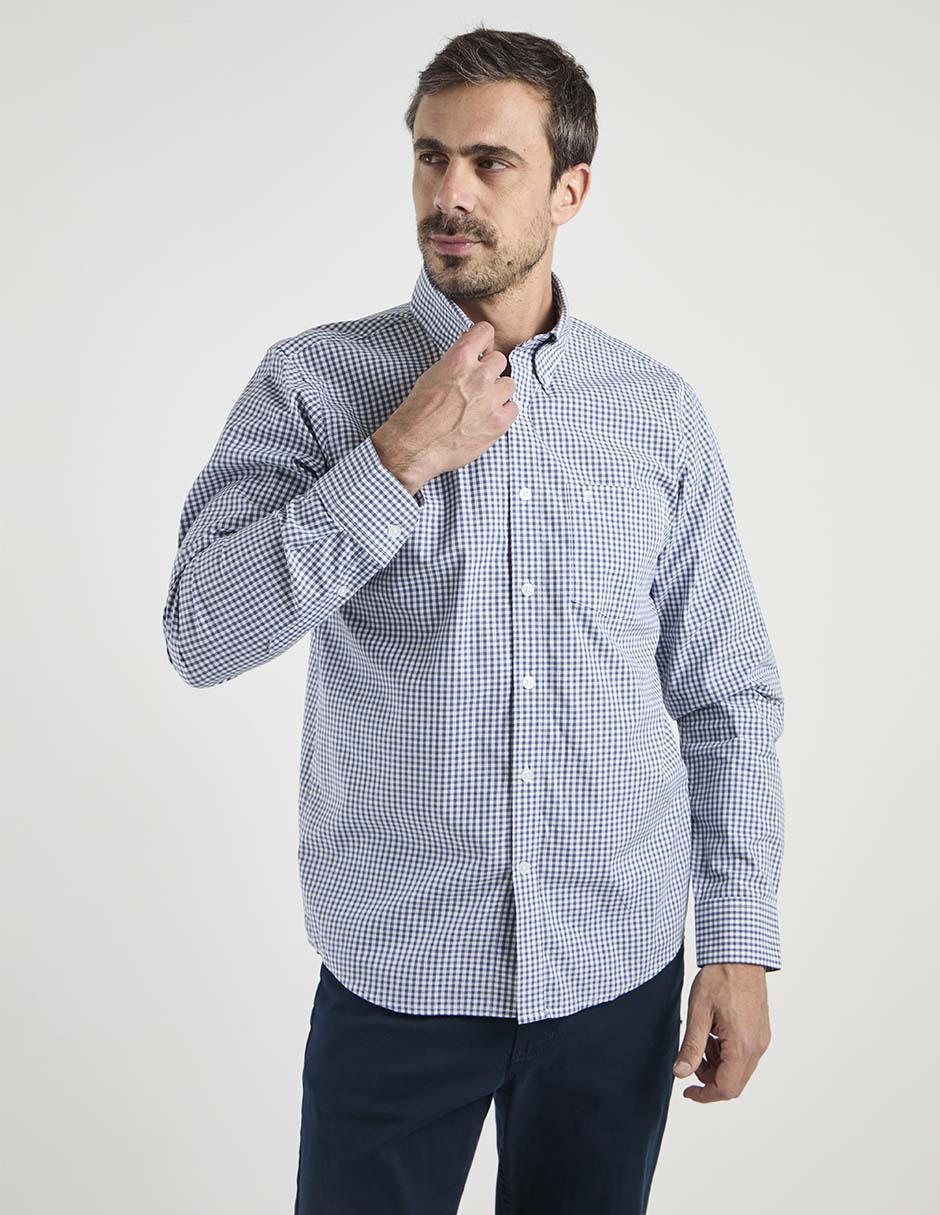 Camisa casual de algodón manga larga para hombre 1