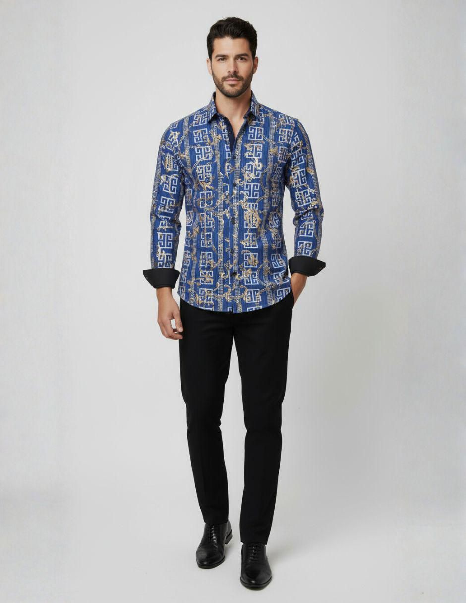 Camisa casual manga larga para hombre 4