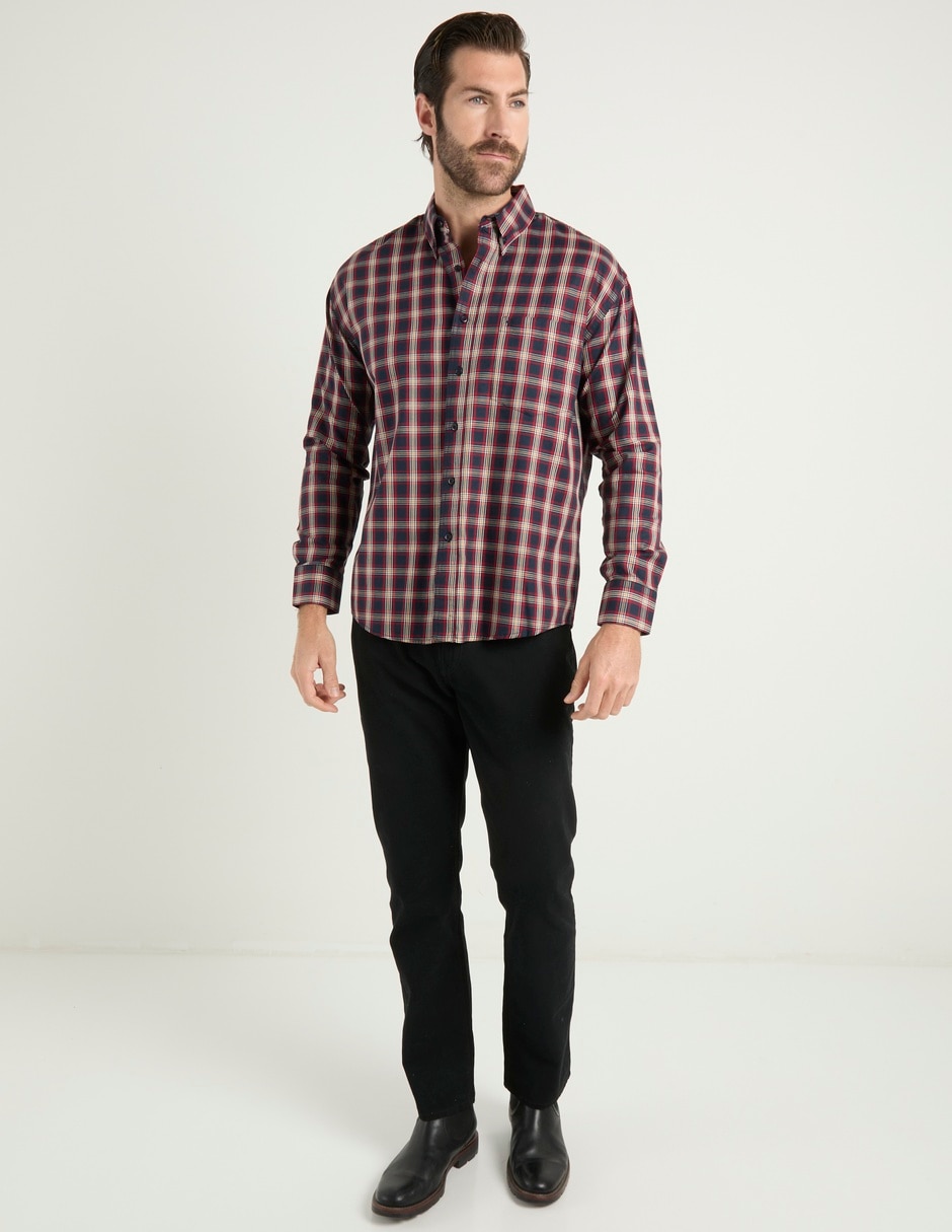 Camisa casual de algodón manga larga para hombre 7