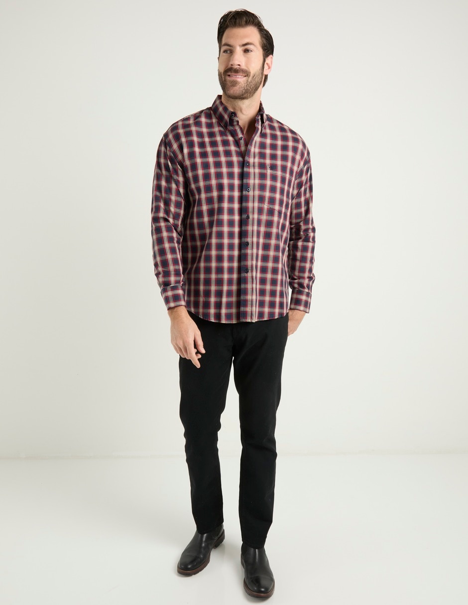 Camisa casual de algodón manga larga para hombre 8