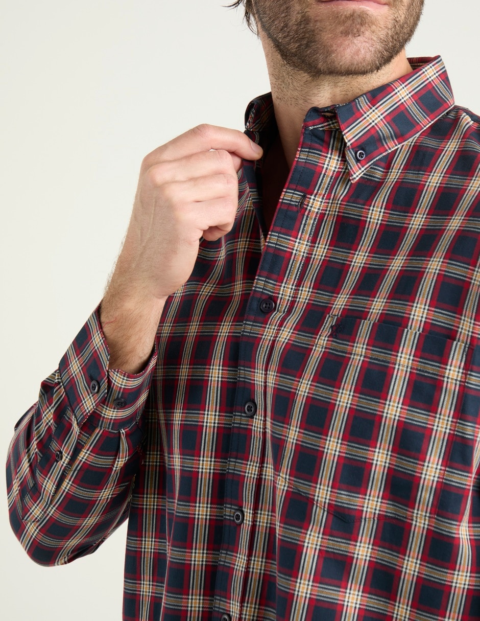 Camisa casual de algodón manga larga para hombre 9