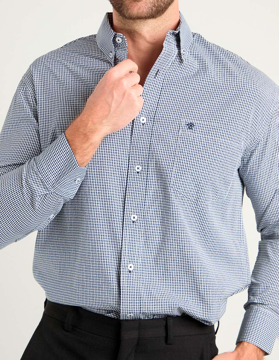 Camisa casual Cavalatty de algodón manga larga para hombre