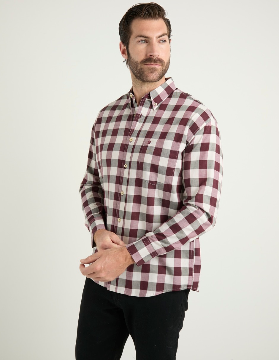 Camisa casual manga larga para hombre 1