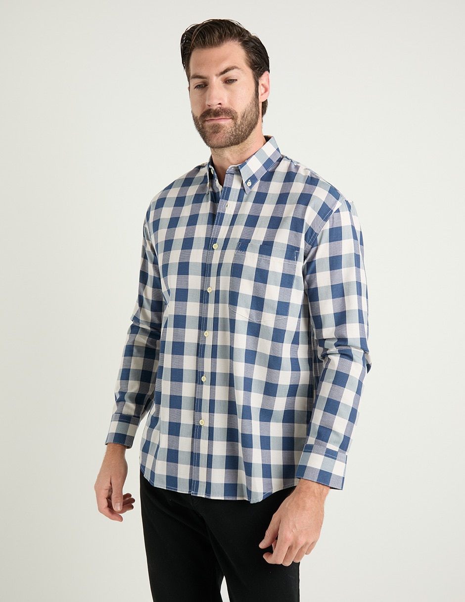 Camisa casual Cavalatti manga larga para hombre
