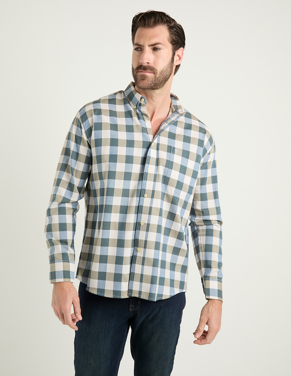 Camisa casual Cavalatti manga larga para hombre