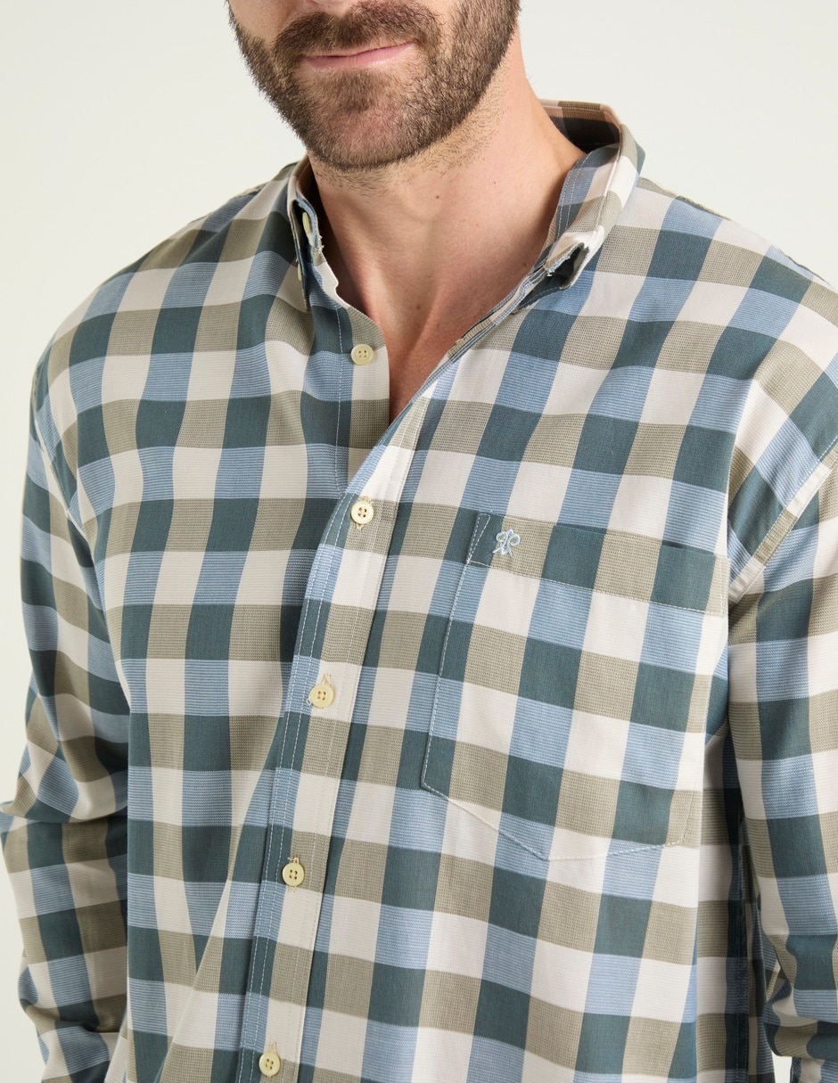 Camisa casual Cavalatti manga larga para hombre