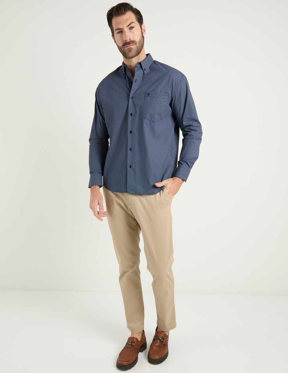 Camisa casual Cavalatti de algodón manga larga para hombre