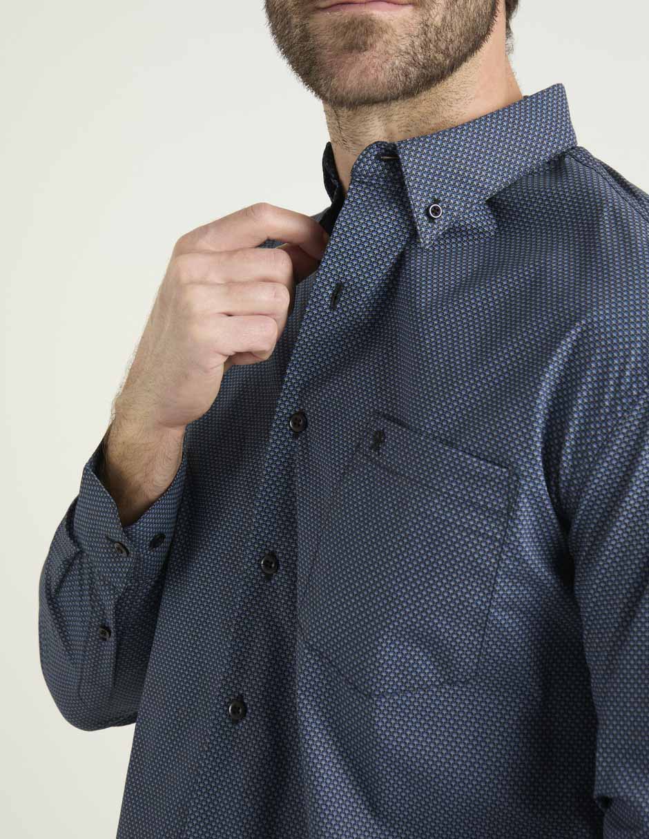 Camisa casual Cavalatti de algodón manga larga para hombre