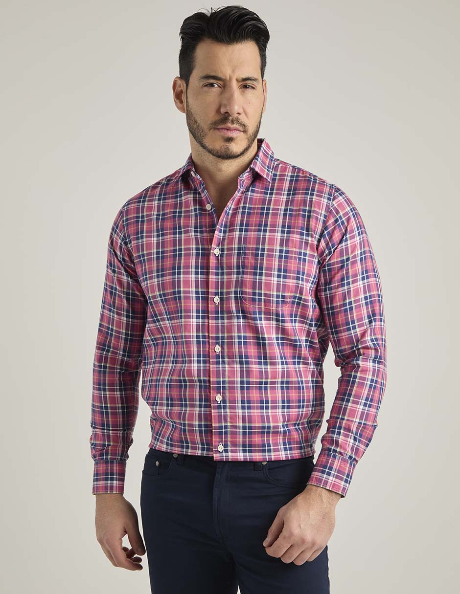 Camisa casual de algodón manga larga para hombre 1