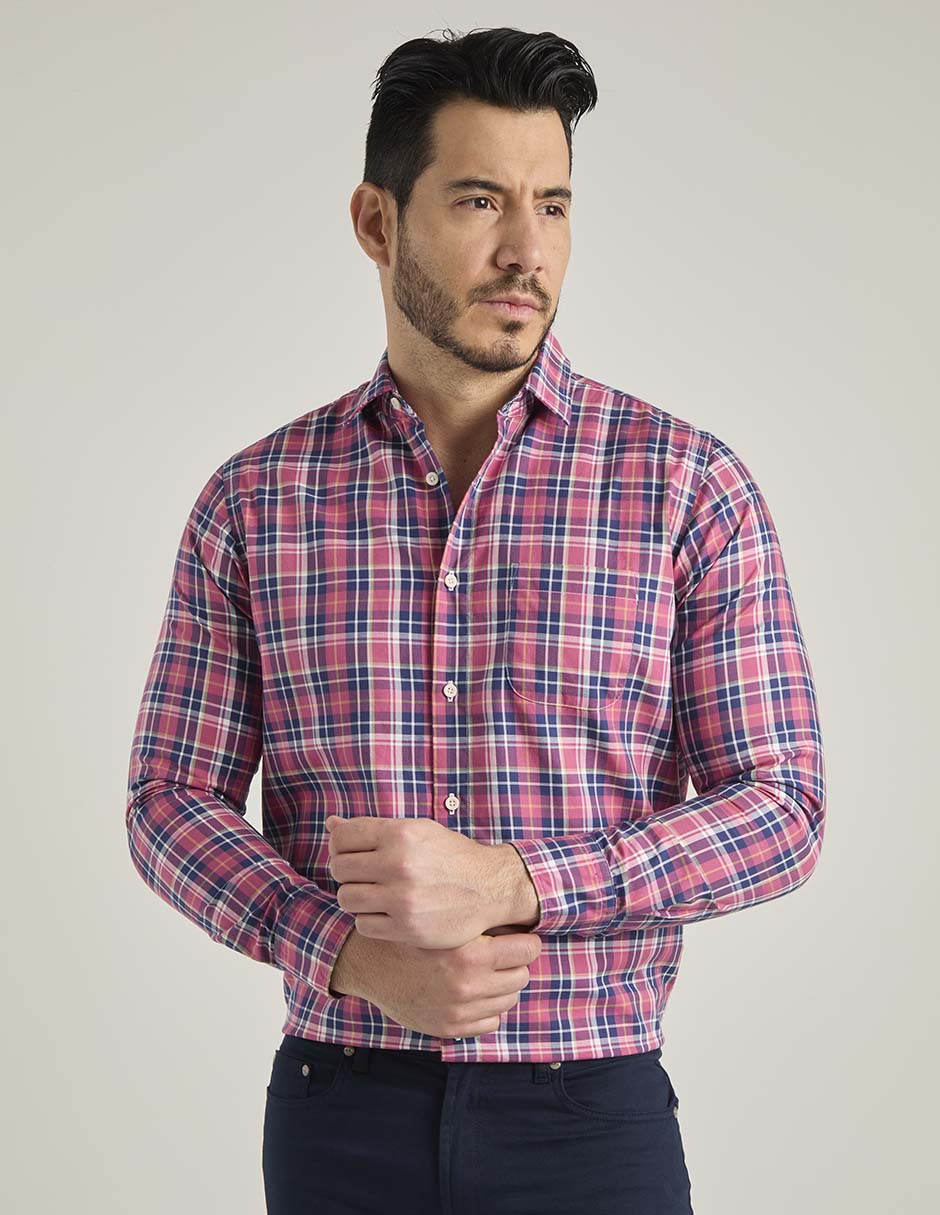 Camisa casual de algodón manga larga para hombre 7