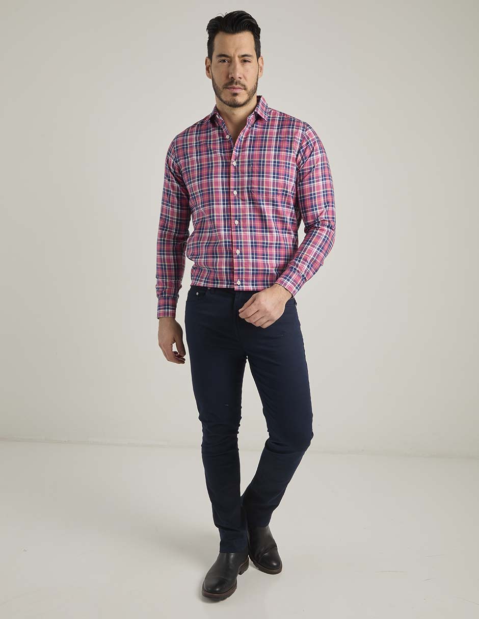 Camisa casual de algodón manga larga para hombre 8