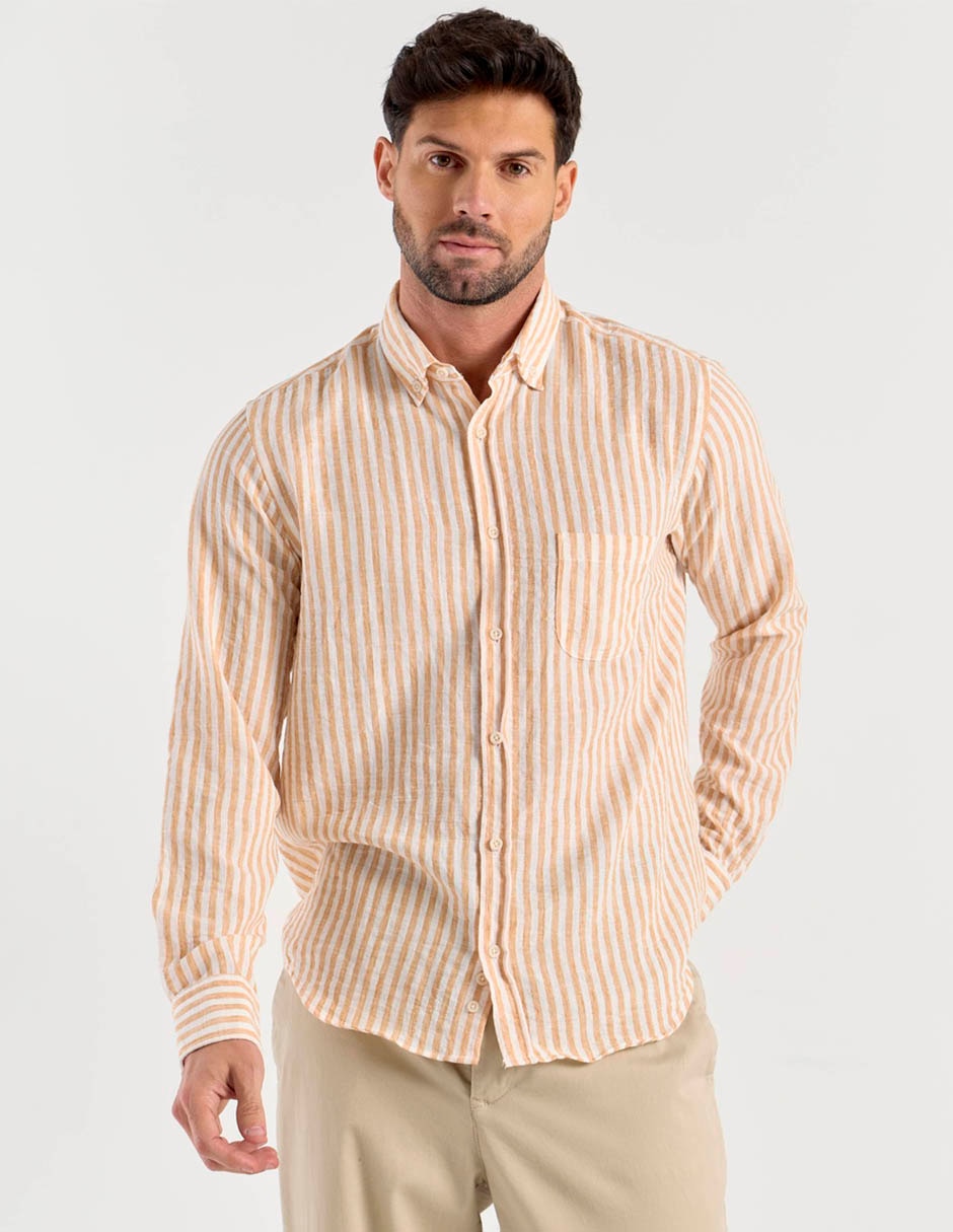 Camisa casual manga larga para hombre 1