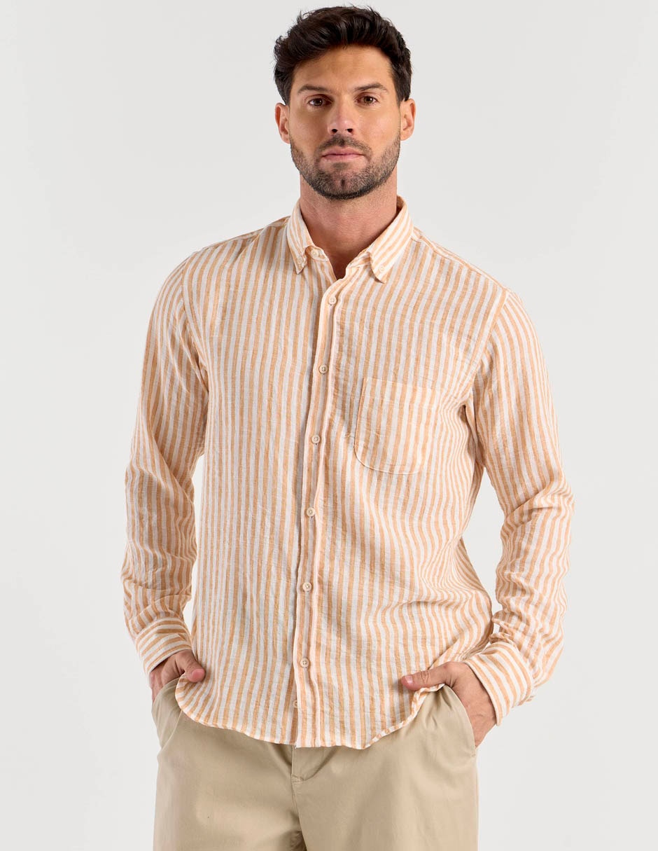 Camisa casual manga larga para hombre 7