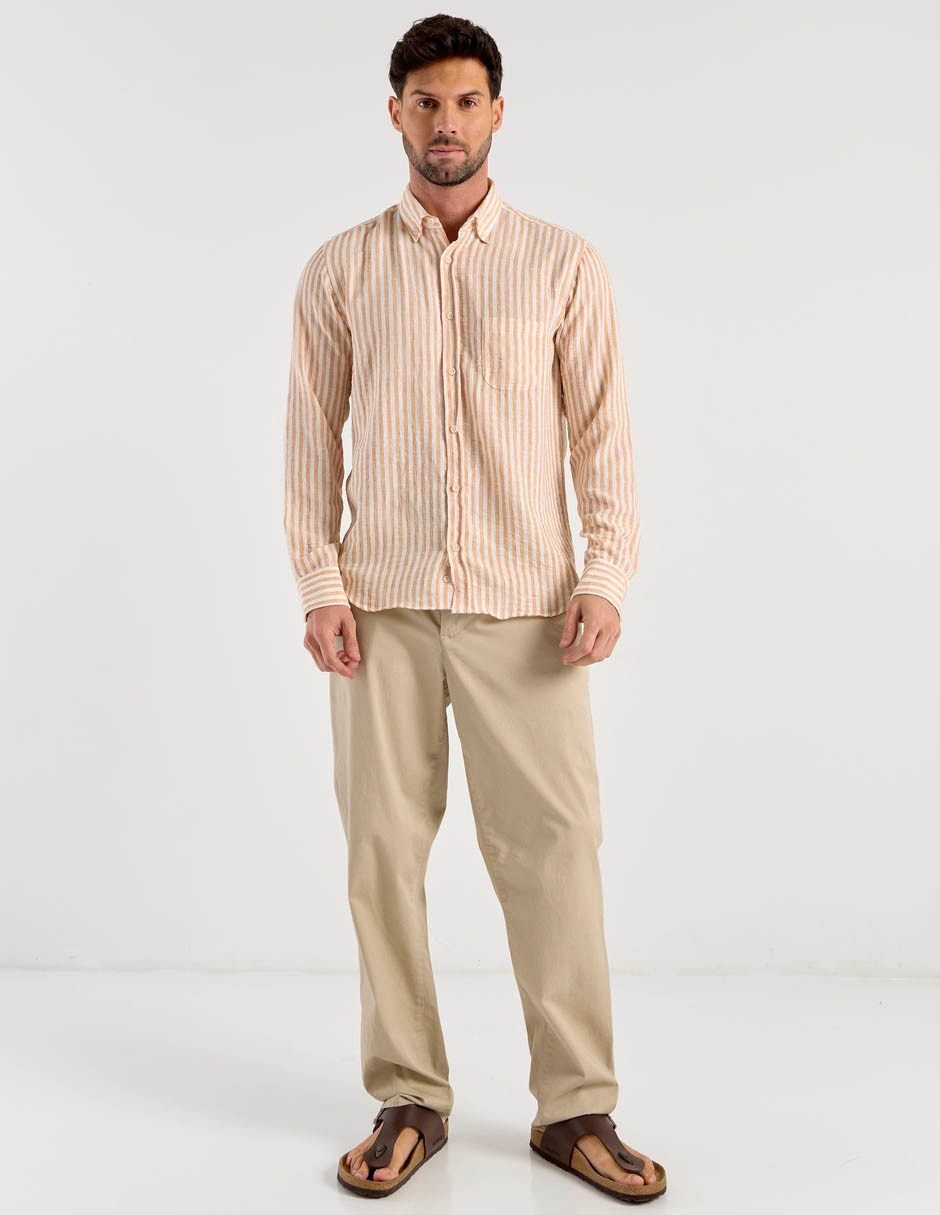 Camisa casual manga larga para hombre 8