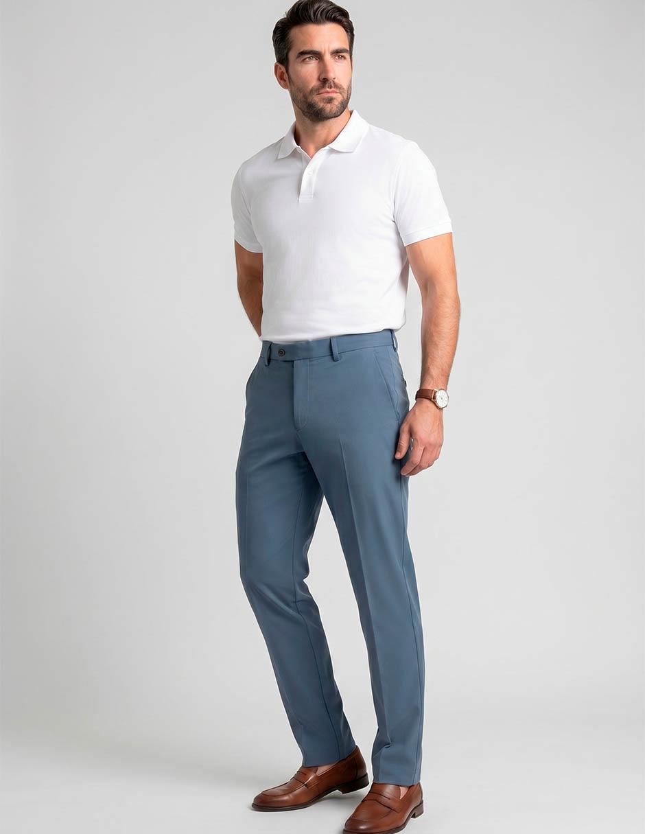 Pantalón chino slim de algodón para hombre 2