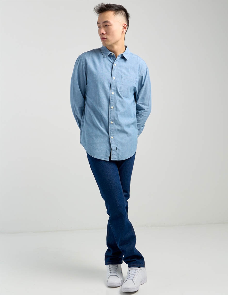 Camisa casual Dockers de algodón manga larga para hombre