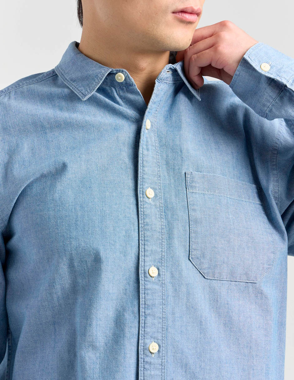 Camisa casual Dockers de algodón manga larga para hombre