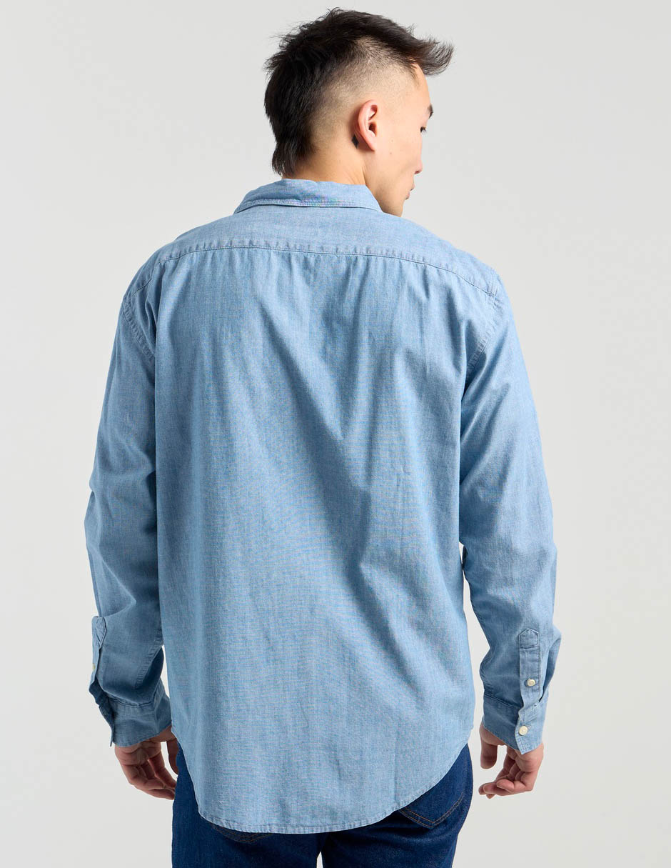Camisa casual Dockers de algodón manga larga para hombre