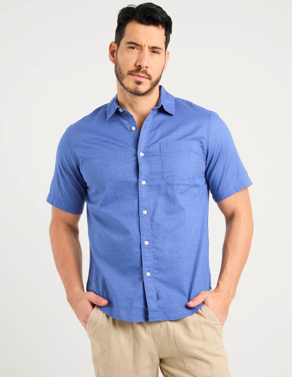 Camisa casual Dockers de algodón manga al codo para hombre