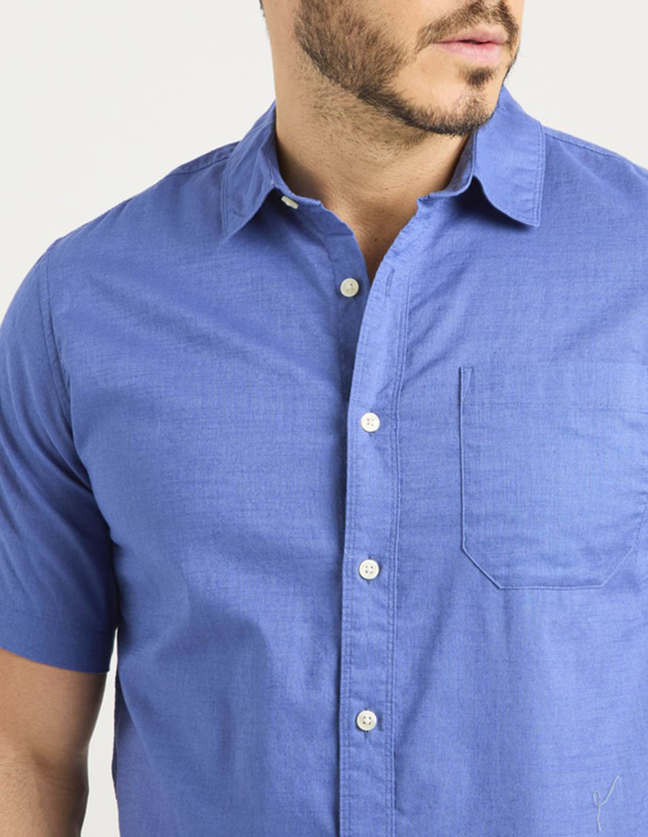 Camisa casual Dockers de algodón manga al codo para hombre