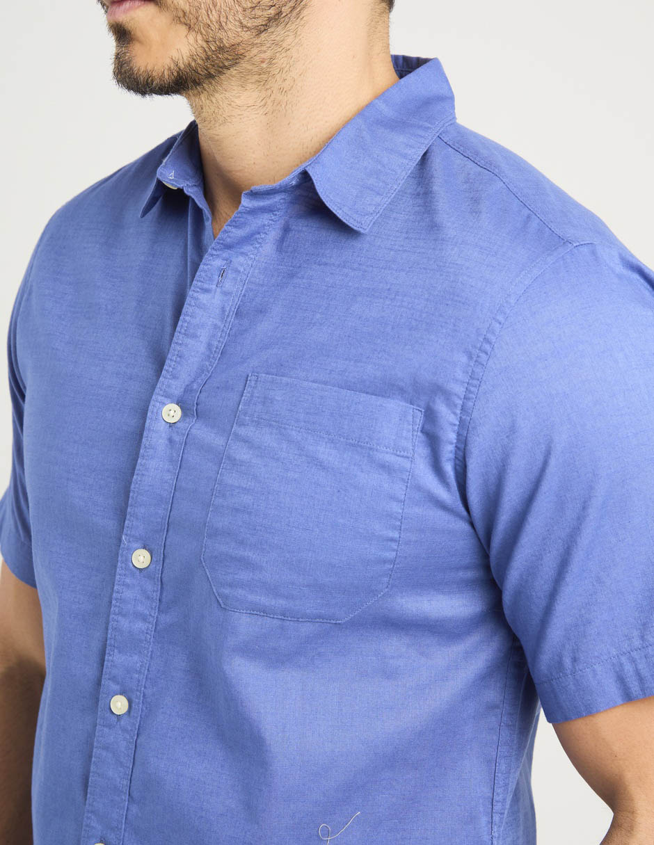 Camisa casual Dockers de algodón manga al codo para hombre