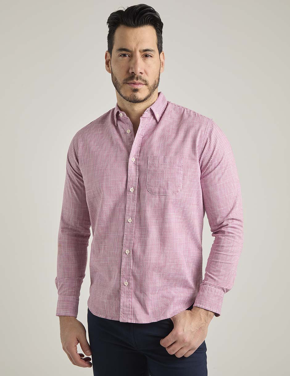 Camisa casual de algodón manga larga para hombre Camisa casual de algodón manga larga para hombre