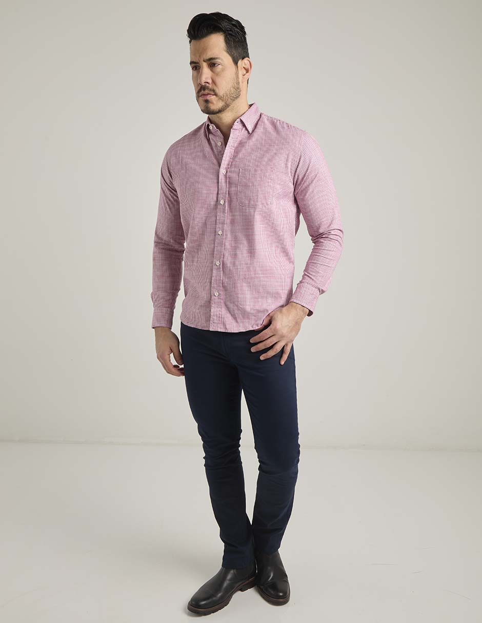 Camisa casual de algodón manga larga para hombre 4