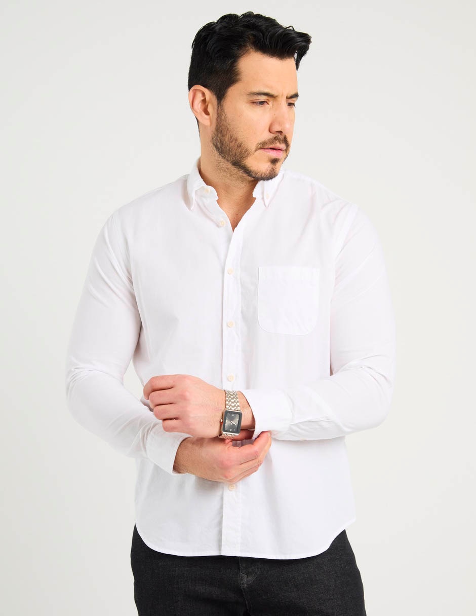 Camisa casual de algodón manga larga para hombre 5