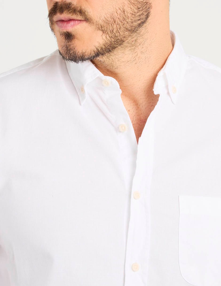 Camisa casual de algodón manga larga para hombre