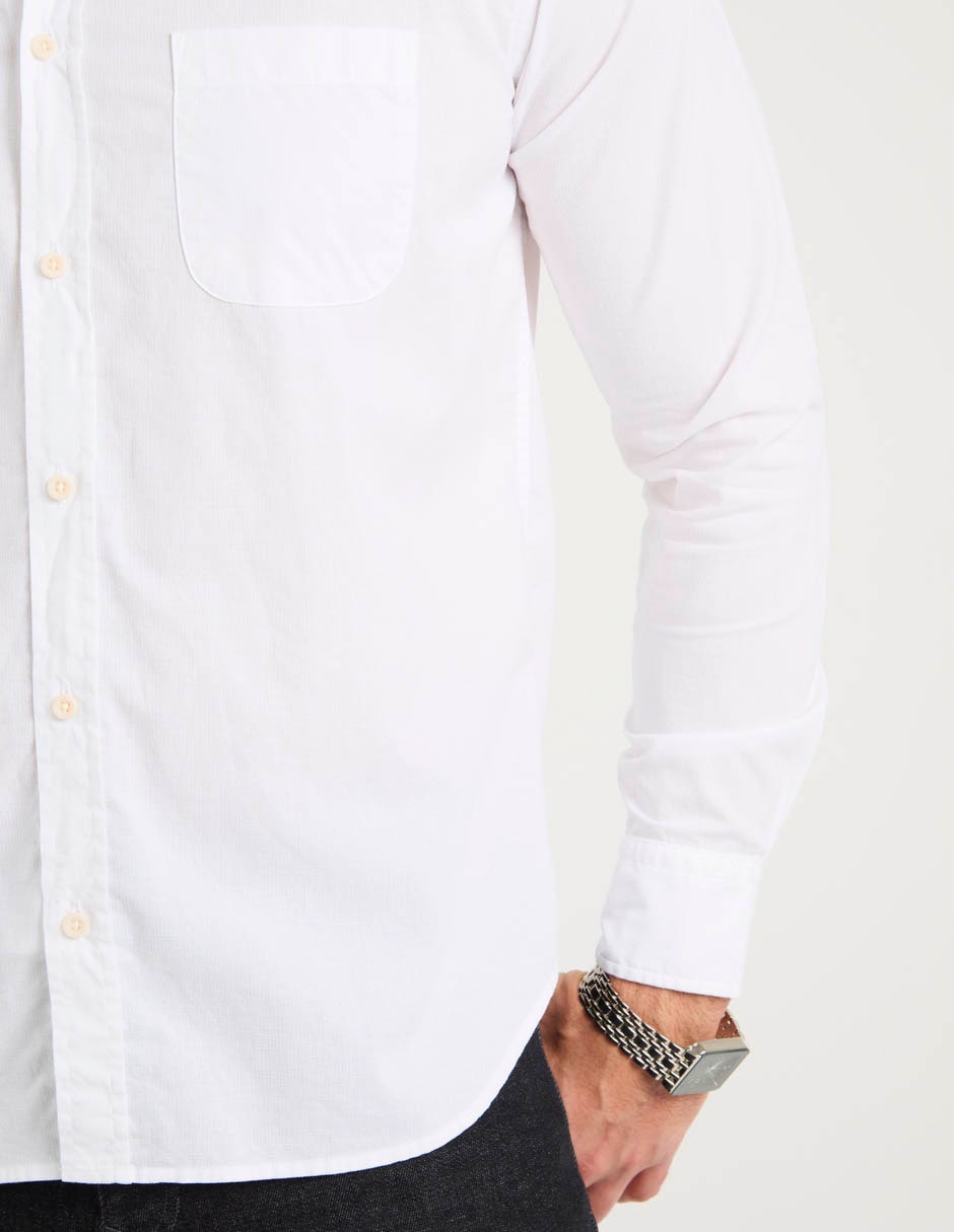 Camisa casual de algodón manga larga para hombre