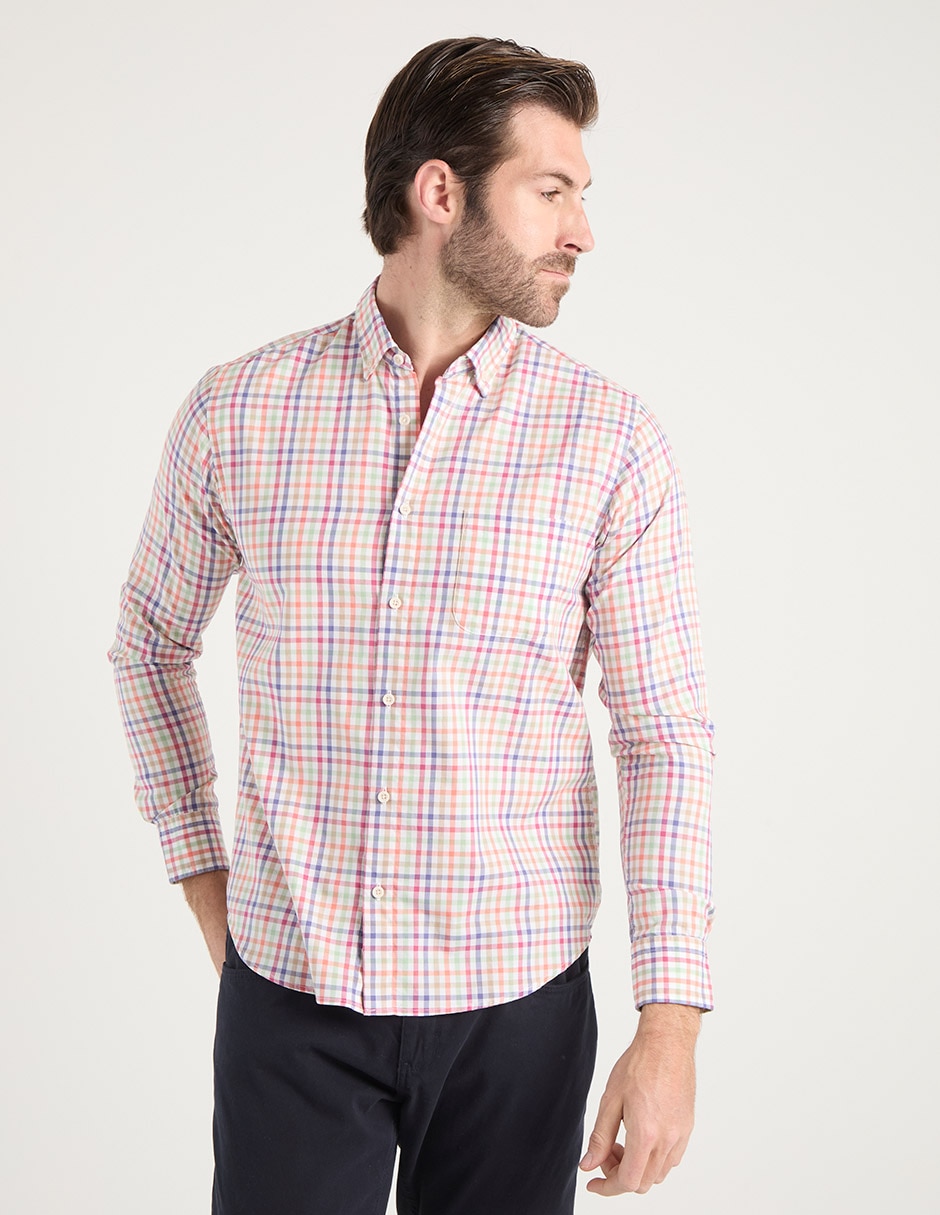 Camisa casual Polosur de algodón manga larga para hombre