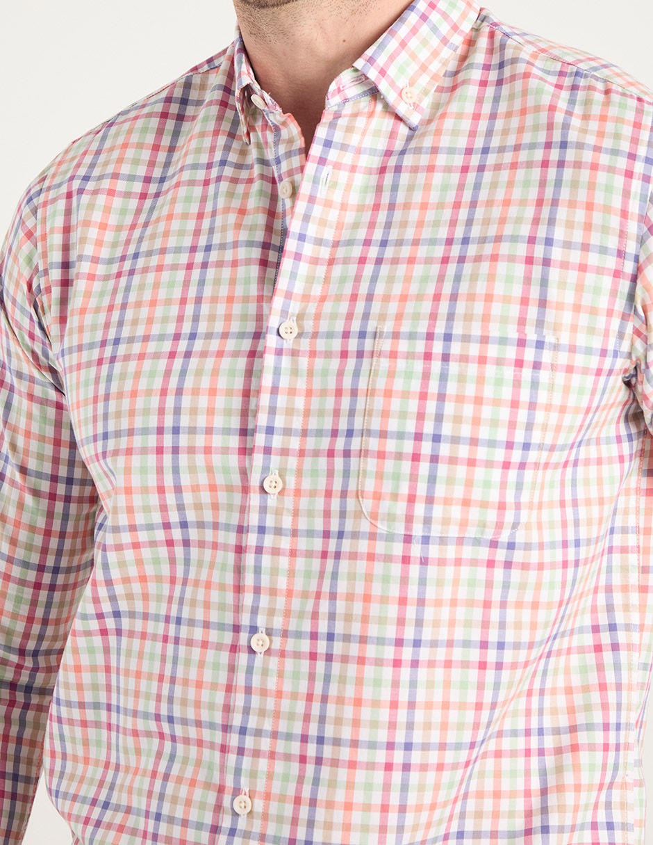 Camisa casual Polosur de algodón manga larga para hombre