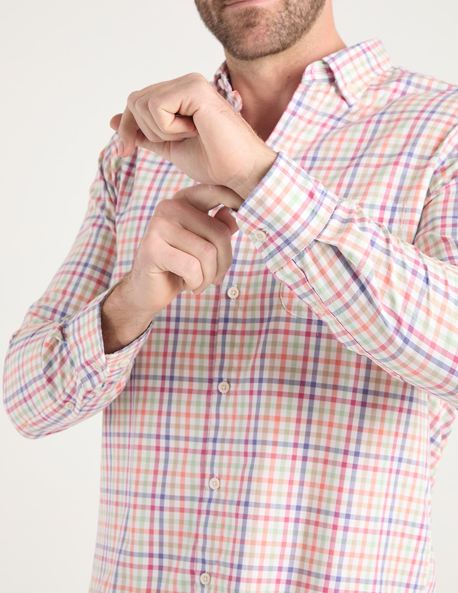 Camisa casual Polosur de algodón manga larga para hombre